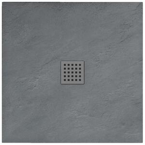 Rea GREY ROCK- Akrylátová sprchová vanička 90 x 90 x 3,5 cm + sifón, šedá, REA-K4585