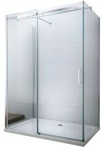 Mexen Omega, 3-stenný sprchovací kút s posuvnými dverami 150 (dvere) x 100 (stena) cm, 8mm číre sklo, chrómový profil, 825-150-100-03-00