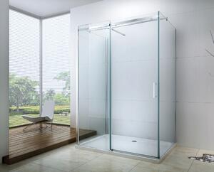 Mexen Omega, 3-stenný sprchovací kút s posuvnými dverami 110 (dvere) x 80 (stena) cm, 8mm číre sklo, chrómový profil, 825-110-080-03-00