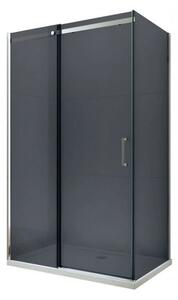 Mexen Omega, sprchovací kút s posuvnými dverami 160 (dvere) x 70 (stena) cm, 8mm sklo, chrómový profil-šedé sklo, 825-160-070-01-40