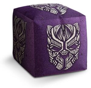 Sablio Taburet Cube BLACK PANTHER wakanda forever Biely - 40x40x40 cm