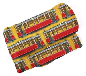 Sablio Deka Pražské historické električky Žltý Pattern - 150x120 cm