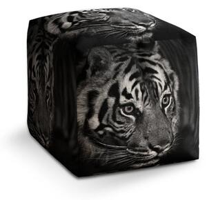 Sablio Taburet Čiernobiely tiger - 40x40x40 cm