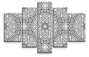 Sablio Obraz - 5-dílný Hviezdy mehendi - 125x90 cm