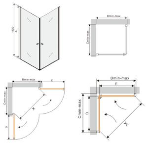Mexen PRETORIA DUO sprchovací kút 80x80cm, 6mm sklo, chrómový profil-šedé sklo, 852-080-080-02-40