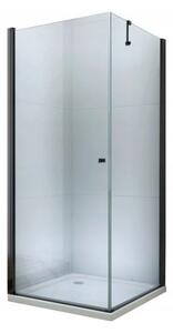 Mexen PRETORIA DUO sprchovací kút 70x70cm, 6mm sklo, čierny profil-číre sklo, 852-070-070-72-00