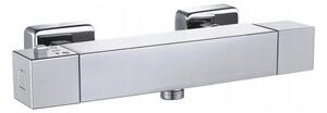 Mexen CUBE - sprchový set, nástenná termostatická batéria CUBE a sprchová sada, chrom, 77200-00 + PG7 20KX