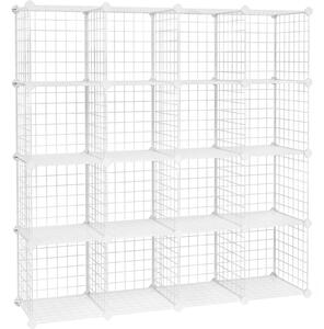 KOMBINÁCIA REGÁLOV, biela, železo, 123/123/31 cm Boxxx - Regály, Online Only