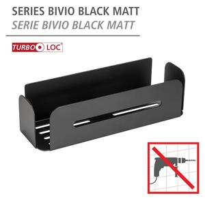 Matne čierna samodržiaca kovová kúpeľňová polička Bivio – Wenko