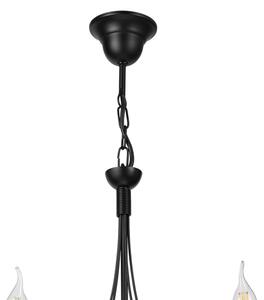 Luster na reťazi ANTON 5xE14/15W/230V čierna