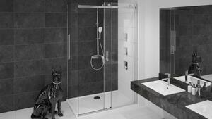 Rea Nixon-2, pevná stena pre sprchovací kút 80 x 190 cm, 8mm číre sklo, chrómový profil, REA-K5010