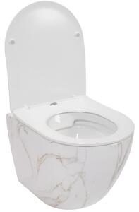 Rea CARLOS Aiax - závesná WC misa Rimless 49x37 s pomaly-padajúcim sedátkom, biela, REA-C6385