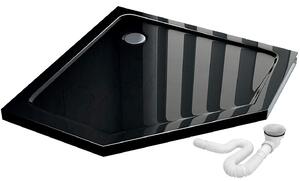 Rea - Sprchová kabína HEX päťboká 90x90 - čierna, s vaničkou - čierna