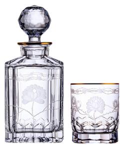 Bohemia Crystal Ručne brúsený whisky set 99999/18731/121 (1 karafa + 2 poháre)