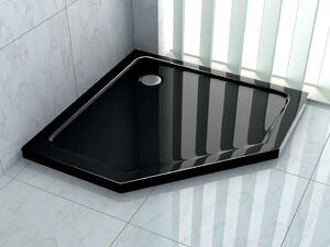 Rea Diamond - akrylátová sprchová vanička 90 x 90 x 5 cm + sifón, čierna, REA-K8543