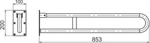 Novaservis - Úchyt dvojitý sklopný 852 mm biely, R66830,11