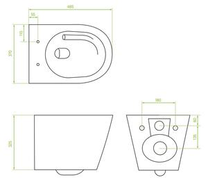 Laveo Jari Cycleon, závesné WC s vírivým systémom CycleOn 485x370x325 mm + toaletné sedadlo, biela, LAV-VMJ_609S