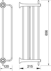 Novaservis Veľký držiak uterákov so závesom RETRO - chróm - 65,6x21,5x12 cm