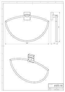 Novaservis Polkruhový držiak uterákov Metalia 12 - chróm - 28,3x19,1x4,3 cm