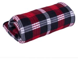 Deka Fleece červená karo 150x200cm TiaHome