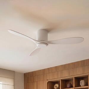 Lucande Stropný ventilátor Solenus, biely, Ø 134 cm, tichý, Biela / opálová, Obývacia izba / jedáleň, Plast, Moderný
