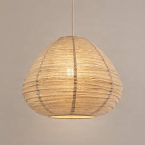 Lindby Závesné svietidlo Autumn, farba taupe, Ø 40 cm, ľan, kvapka, Hliník / sivá / zinok, Obývacia izba / jedáleň, Textil / látka / hodváb, Škandinávsky, Závesné svietidlo