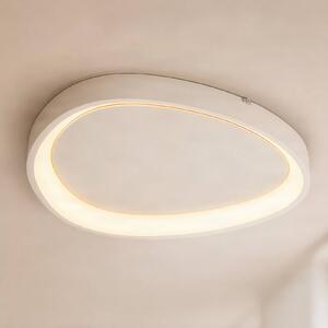 Lindby Stropné LED svetlo Triangulo, biele, 42 cm, 3-stupňové stmievateľné, Biela / opálová, Obývacia izba / jedáleň, Plast, Moderný, Stropné svetlo