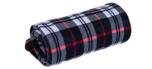 Deka Fleece karo čierna 150x200cm TiaHome