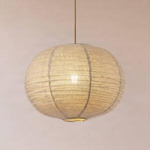 Lindby Závesné svietidlo Autumn, farba taupe, Ø 40 cm, ľan, guľa, Hliník / sivá / zinok, Obývacia izba / jedáleň, Textil / látka / hodváb, Škandinávsky, Závesné svietidlo