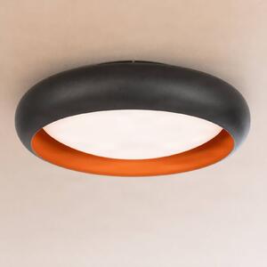 Lindby Stropné LED svetlo Serava, čierne, Ø 60 cm, stmievateľné, Čierna, Obývacia izba / jedáleň, Plast, Moderný, Závesné svietidlo