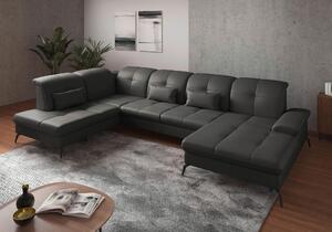 SEDACIA SÚPRAVA, textil, koža, antracitová Sit & More - Sedačky, Online Only