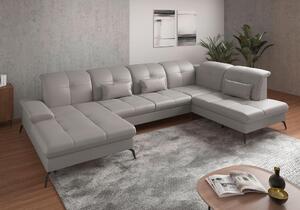 SEDACIA SÚPRAVA, textil, koža, svetlosivá Sit & More - Sedačky, Online Only