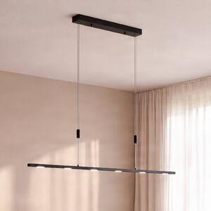 Lucande LED závesné svietidlo Stakato, 120 cm, 6-pl., stmievateľné, Čierna, Obývacia izba / jedáleň, kov, Moderný, Závesné svietidlo