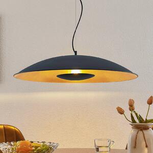 Lindby Závesná lampa Narisara, Ø 80 cm, čierno-zlatá, Čierna, Obývacia izba / jedáleň, kov, Moderný, Závesné svietidlo
