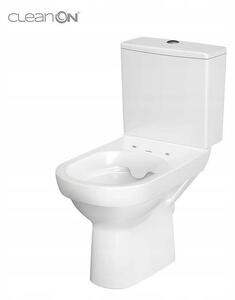 Cersanit CITY - WC kombi + antibakteriálne sedátko s funkciou pomalého zatvárania, horizontálny odpad, prívod vody zospodu, K35-036