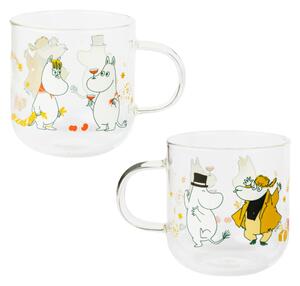 Sada sklenených hrnčekov Moomin Gift of Love 0,3l, 2 ks