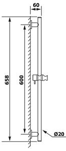 Sapho Sprchová tyč, posuvný držiak, 660mm, chróm