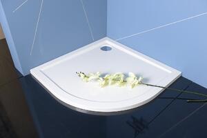 Polysan SERA sprchová vanička z liateho mramoru, štvrťkruh 90x90cm, R550, biela
