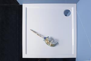 Polysan AURA sprchová vanička z liateho mramoru, štvorec 80x80cm, biela