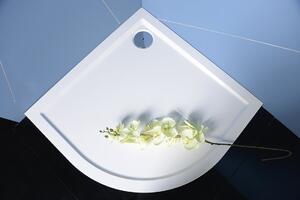 Polysan SERA sprchová vanička z liateho mramoru, štvrťkruh 80x80cm, R550, biela