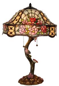 Stolná lampa Tiffany Flowers - Ø 45 * 62 cm 3x E27 / Max 60W - Clayre & Eef