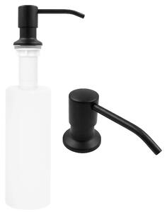 Vstavaný dávkovač mydla/saponátu REA LON, 300 ml, čierna matná