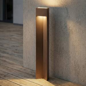 LED chodníkové svetlo Lucande Kaholo, hnedé, 90 cm, IP44, Hnedá / hrdzavá, Hliník, Moderný, Osvetlenie príjazdovej cesty