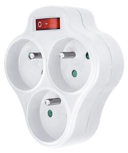 SOLIGHT Zásuvka rozbočovacia s vypínačom P99 3x 230V/10A, biela