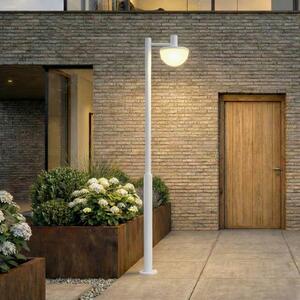 Exterierové LED svietidlo Lucande Toras, svetlosivé, 1-pl., s nastaviteľnou, Hliník / sivá / zinok, Hliník, Moderný, Vonkajší veľký svietník s jedným svetlom