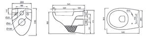 Aqualine, TAURUS závesná WC misa, 36x54,5cm, biela, LC1582