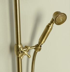 Reitano Rubinetteria, ANTEA sprchový stĺp k napojeniu na batériu, hlavová a ručná sprcha, bronz, SET036
