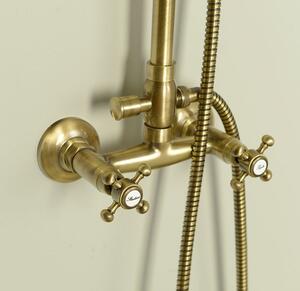 Sapho ANTEA sprchový stĺp na napojenie na batériu, hlavová, ručná sprcha, teleskopický, bronz