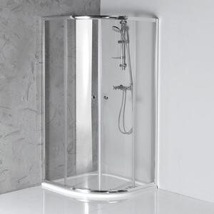 Aqualine, ARLETA štvrťkruhová sprchová zástena 900x900mm, číre sklo, HLS900Y