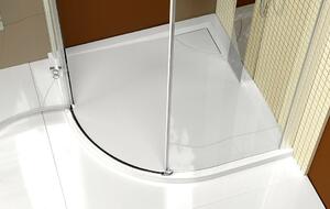 Polysan LUSSA sprchová vanička z liateho mramoru so záklopom, štvrťkruh 90x90cm, R550